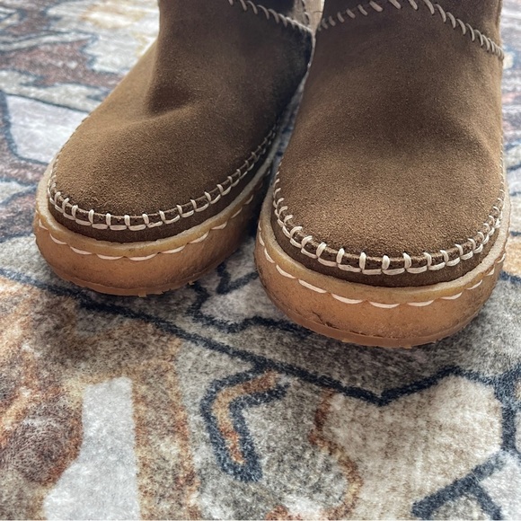 Laidbacklondon Crochet Ankle Boot Camel Suede Boots wool moccasins - Picture 2 of 8